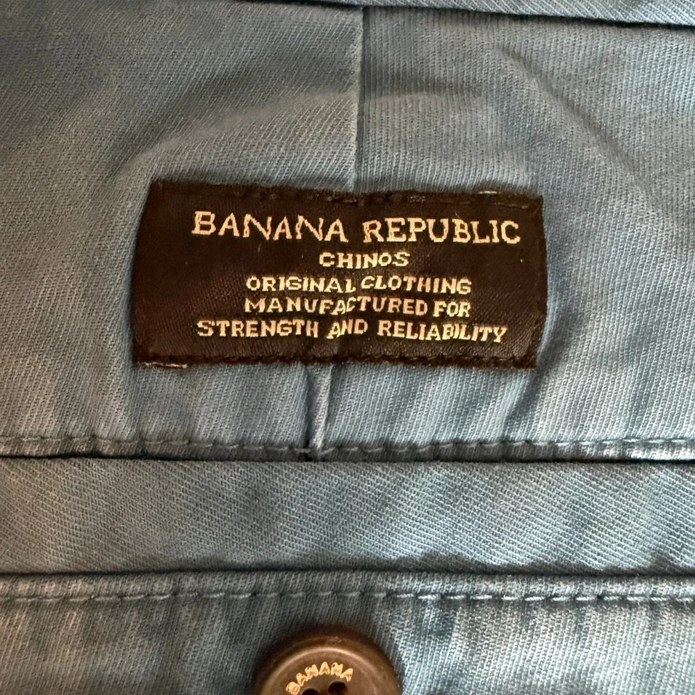 Banana Republic Mason Chino Pants Mens 36x34 Light Blue Stretch Cotton Casual